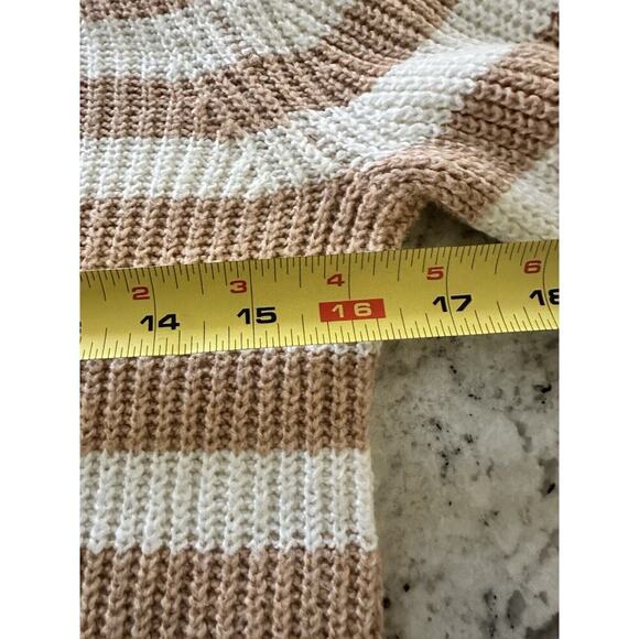 American Eagle Women's Beige & White Striped Sweater, Size Small - Picture 3 of 6